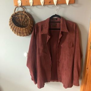 Oversized Vintage Pink Suede Flannel